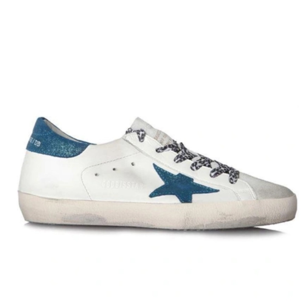Golden Goose blue leather trainers size 37